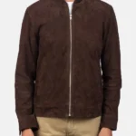 Mocha-Suede-Brown-Bomber-Jacket-Front
