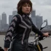 Motorcycle-Olga-Kurylenko-The-Courier-Black-Leather-Jacket