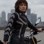 Motorcycle-Olga-Kurylenko-The-Courier-Black-Leather-Jacket