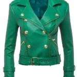 Nicole-Young-Selling-Sunset-Green-Leather-Jacket