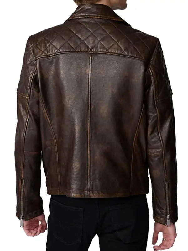 Novocaine Jack Quaid Leather Jacket Back