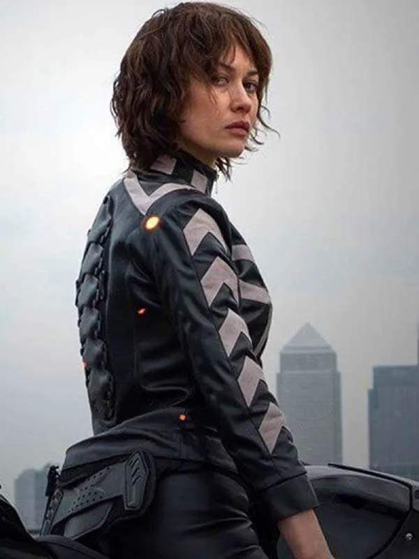Olga-Kurylenko-The-Courier-Black-Leather-Jacket