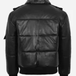 PILOT-8-Mens-Padded-Jacket-Classic-Bomber-Leather-Puffer-Jacket-Black