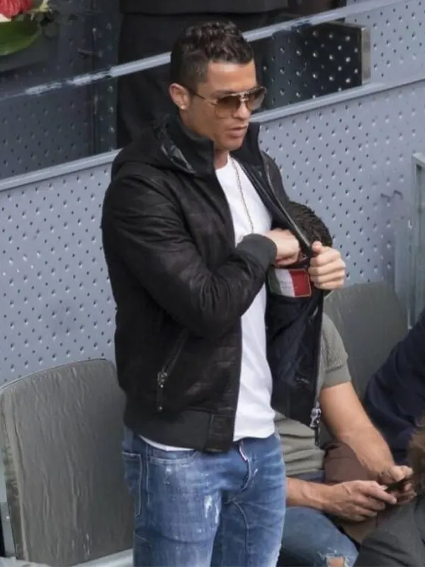 Real-Madrid-Striker-Philipp-Plein-Cristiano-Ronaldo-Black-Leather-Jacket