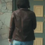 Riley-Keough-TV-Series-Under-The-Bridge-Rebecca-Godfrey-Brown-Leather-Jacket.