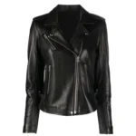 Womens Signature Biker Black Leather Jacket