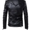 Slim-Fit-Black-Biker-Leather-Lace-up-Jacket-Back