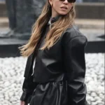 Sydney Sweeney Black Leather Jacket
