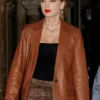 Taylor-Swift-Brown-Leather-Blazer