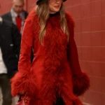 Taylor-Swift-Faux-Fur-Red-Suede-Coat