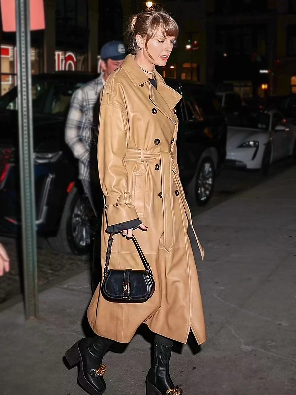 Taylor-Swift-Mustard-Leather-Coat