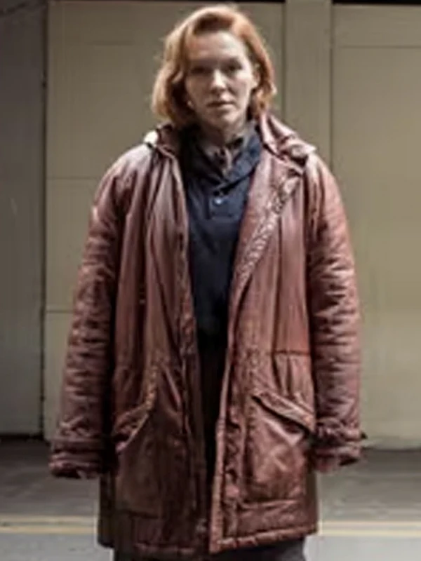 The-Gold-2023-Nicki-Jennings-Brown-Leather-Hooded-Coat-