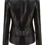 Women-Biker-Style-Black-Detachable-Hem-Leather-Jacket-Back