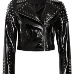 Women-Biker-Style-Black-Studded-Faux-Leather-Jacket