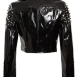 Women-Biker-Style-Black-Studded-Faux-Leather-Jacket-Back
