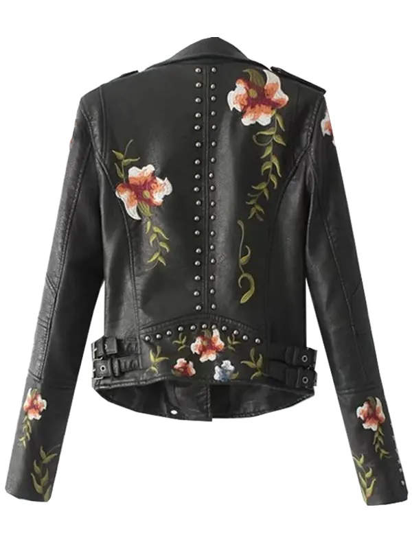 Women-Biker-Style-Flower-Embroidered-Leather-Jacket-Back