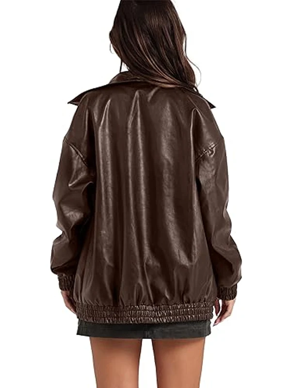 Women-Faux-Oversized-Motorcycle-Brown-Leather-Jacket.
