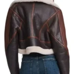 Women-Stylish-B3-Bomber-Cropped-Aviator-Jacket-Back