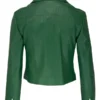 Women-Stylish-Green-Perforated-Biker-Jacket-Back