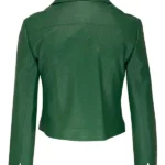 Women-Stylish-Green-Perforated-Biker-Jacket-Back
