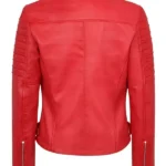 Women-Stylish-Red-Leather-Biker-Jacket-Back