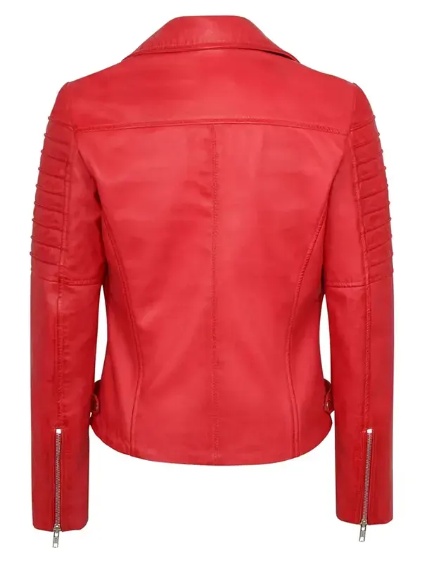 Women-Stylish-Red-Leather-Biker-Jacket-Back