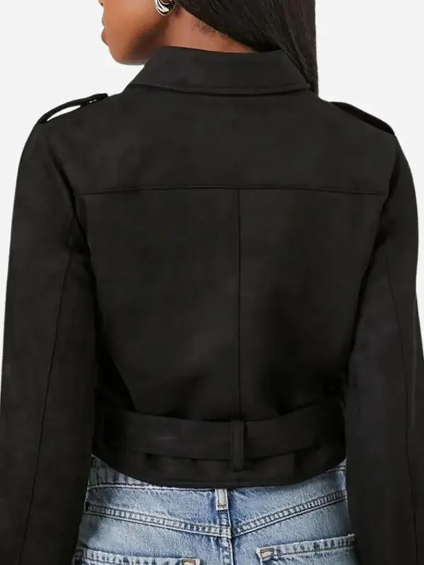 Womens-Black-Cropped-Suede-Leather-Moto-Jacket-Back