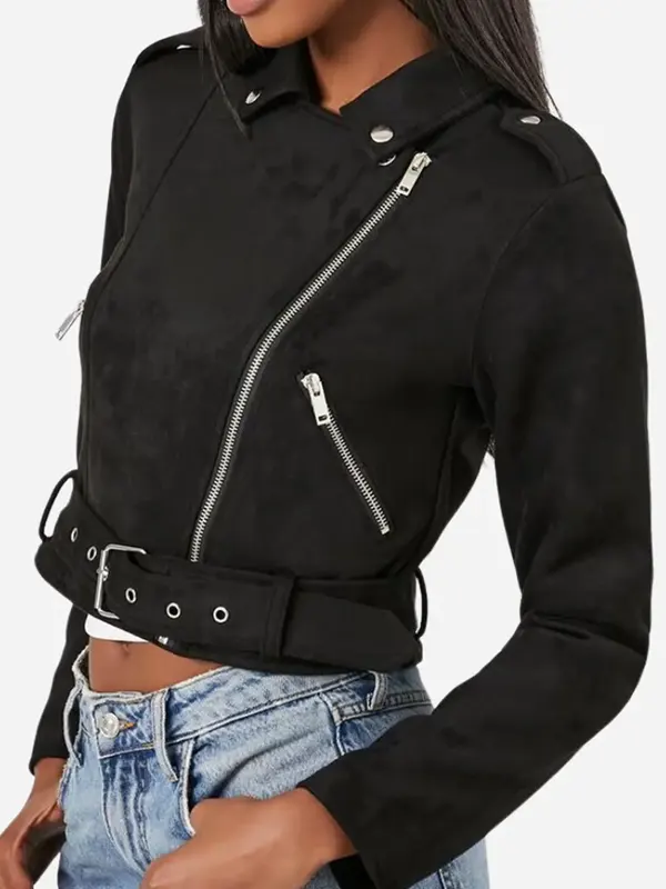 Womens-Black-Cropped-Suede-Moto-Leather-Jacket