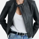 Womens-Black-Zippered-Biker-Leather-Jacket