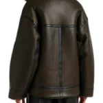 Womens-Dark-Brown-Shearling-Jacket-Back