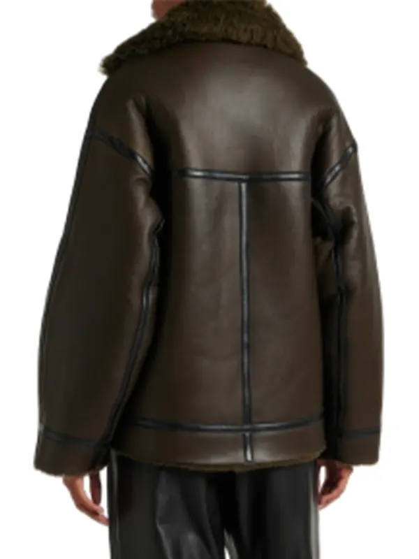 Womens-Dark-Brown-Shearling-Jacket-Back