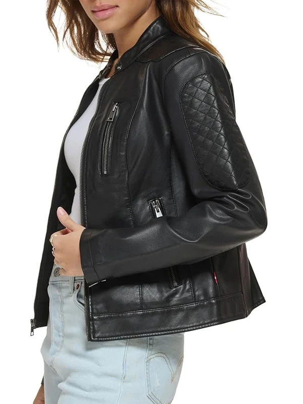 Womens-Motocross-Racer-Black-Faux-Jacket