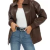 Womens-Oversized-Zip-Up-Faux-Motorcycle-Brown-Leather-Jacket.