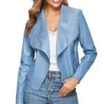 Womens-Slim-Blue-Faux-Leather-Jacket.