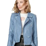 Womens-Textured-Short-Moto-Blue-Faux-Leather-Jacket.