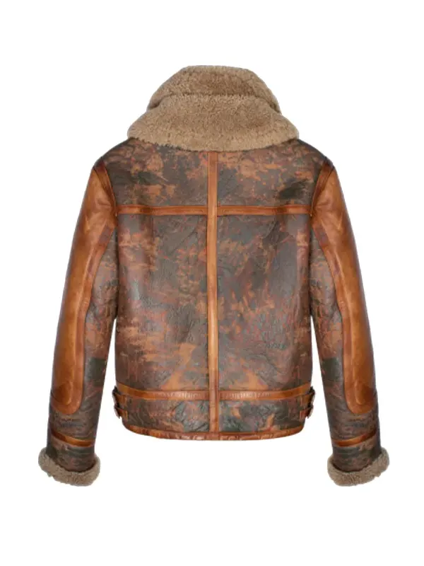 Womens-Vintage-Leather-Shearling-Jacket-Back