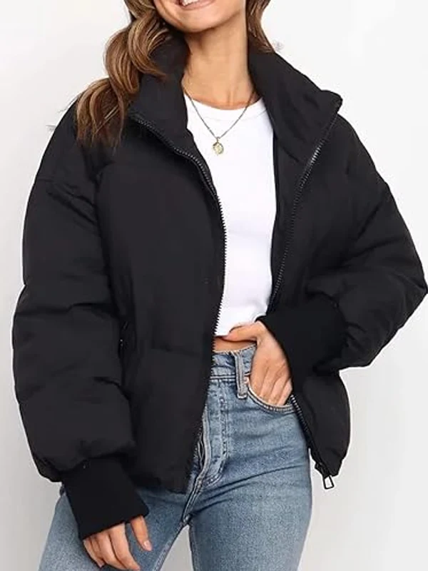 Womens-Winter-Cropped-Puffer-Short-Warm-Jacket