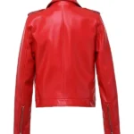 Womens-Zipper-red-Motorcycle-Jacket