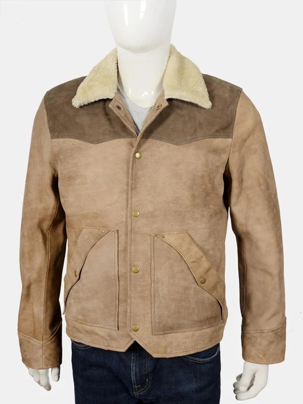 Yellowstone-Shearling-Collar-Buff-Suede-Leather-Jacket-Front