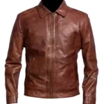 Cafe Racer Brown Leather Jacket