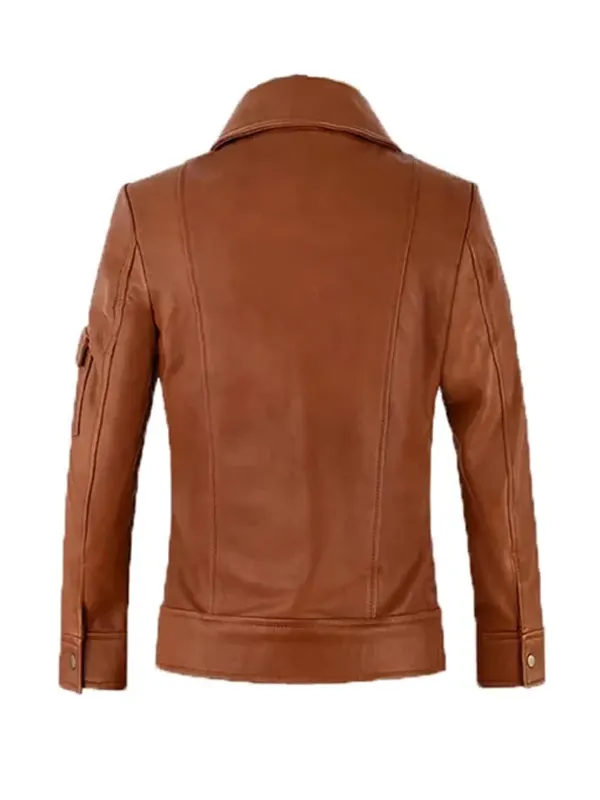 Men’s Genuine Leather Classic Biker Jacket Back