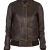 Women A-2 Brown Leather Jacket