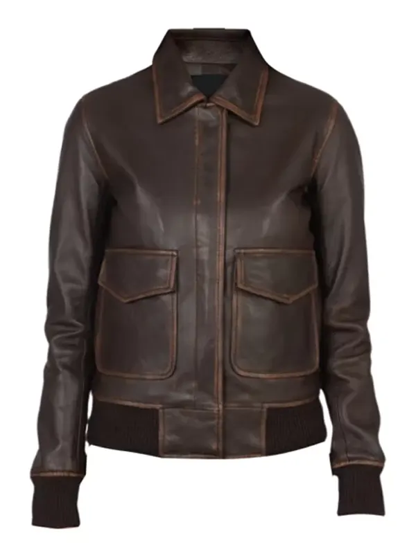 Women A-2 Brown Leather Jacket