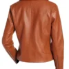 Womens Real Brown Leather Jacket Back