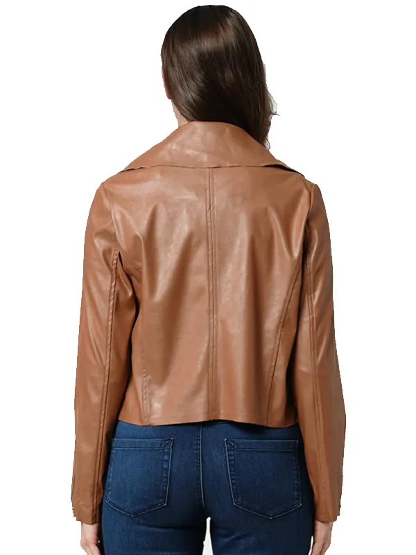 Womens Brown Genuine Jacket