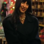 A Merry Little Ex-Mas 2025 Jameela Jamil Black Coat