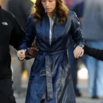 A Team Jessica Biel Blue Coat front