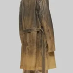 Ashley Graham Distressed Brown Belted Coat back