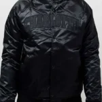 Basketball Team Charlotte Hornets Black Satin Bomber Jacket
