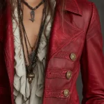 Bohemian Vintage Crimson Military Leather Jacket